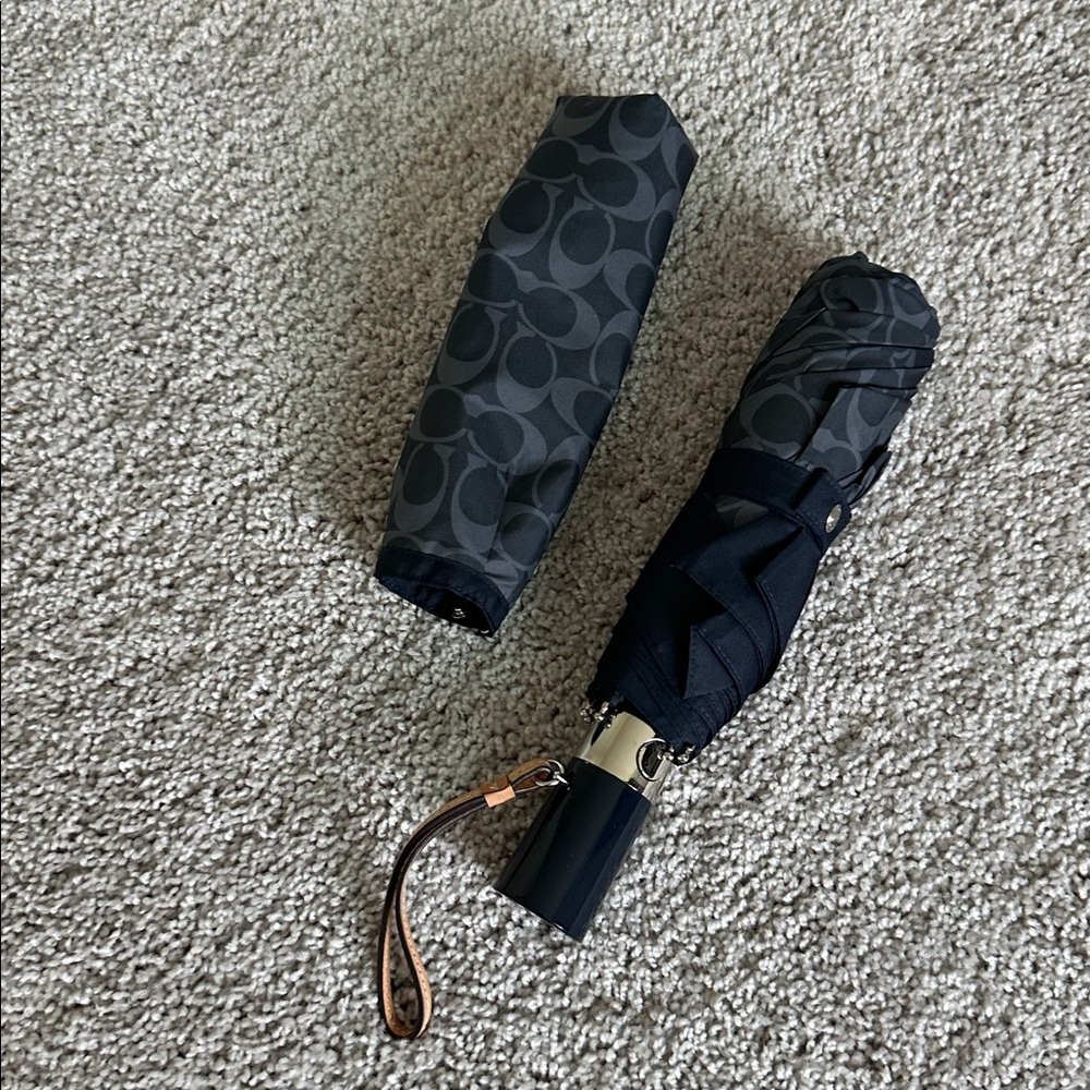 Coach Dark Gray Patterned Umbrella